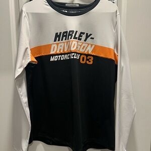 Harley-Davidson unisex Black and White Long Sleeve Shirt